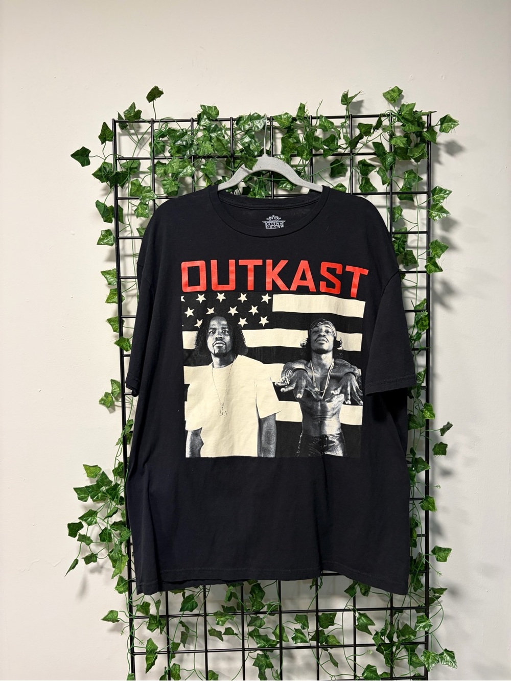 Outkast Short Sleeve Graphic Tee - Black with Red Logo